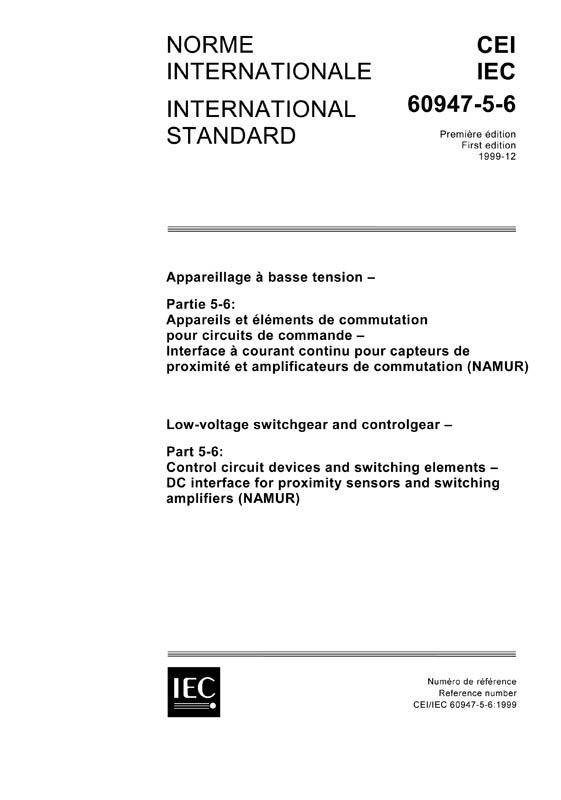 Cover IEC 60947-5-6:1999